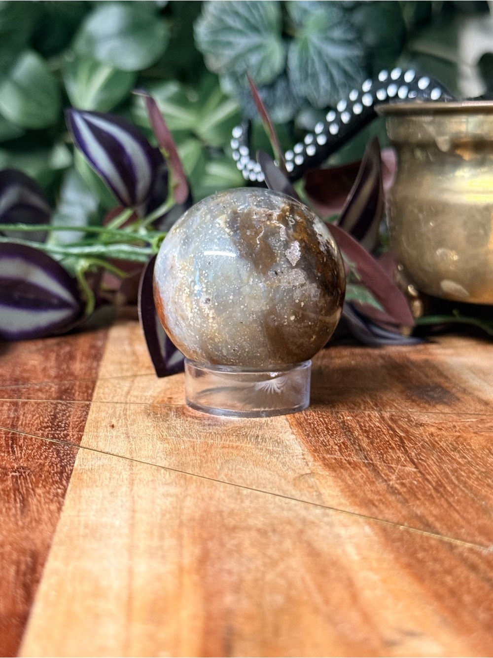 Starry sky agate sphere - Picture 5 of 7